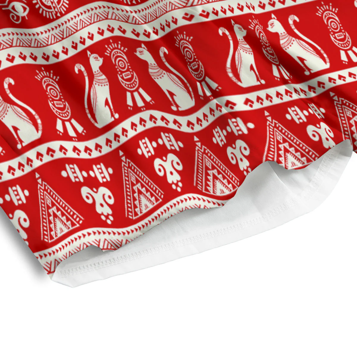 Red Egypt Symbol Print Pattern Men's Athletic Shorts - Image 4