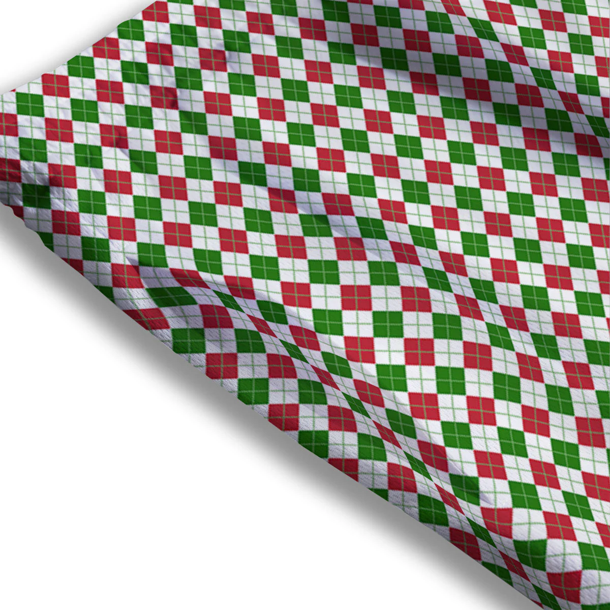 Red Green And White Argyle Print Pattern Mesh Shorts - Image 3