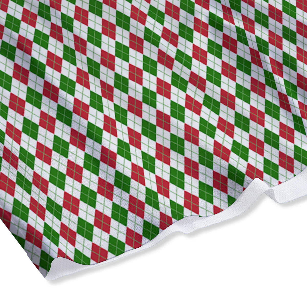 Red Green And White Argyle Print Pattern Mesh Shorts - Image 4