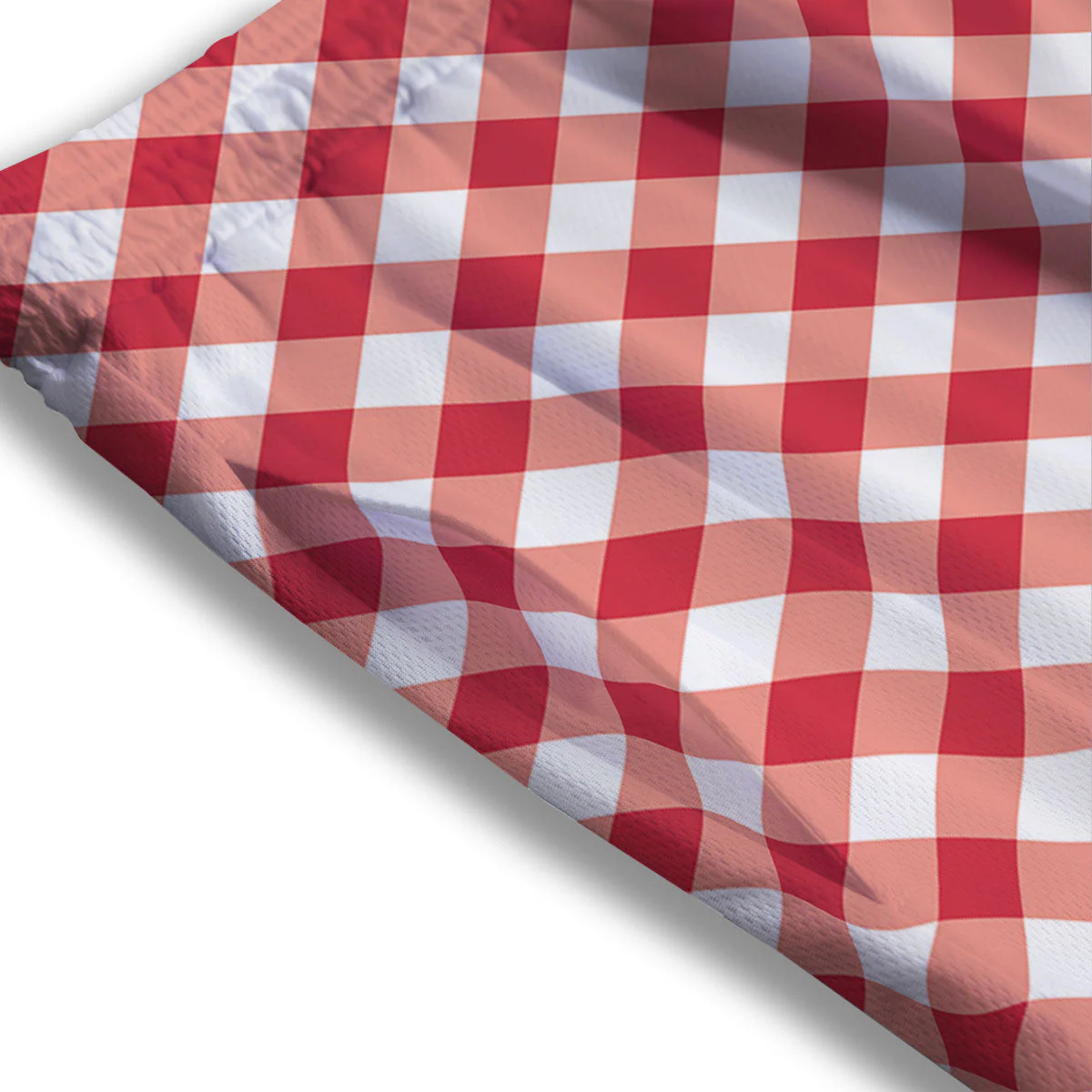 Red Lava And White Gingham Print Mesh Shorts - Image 3