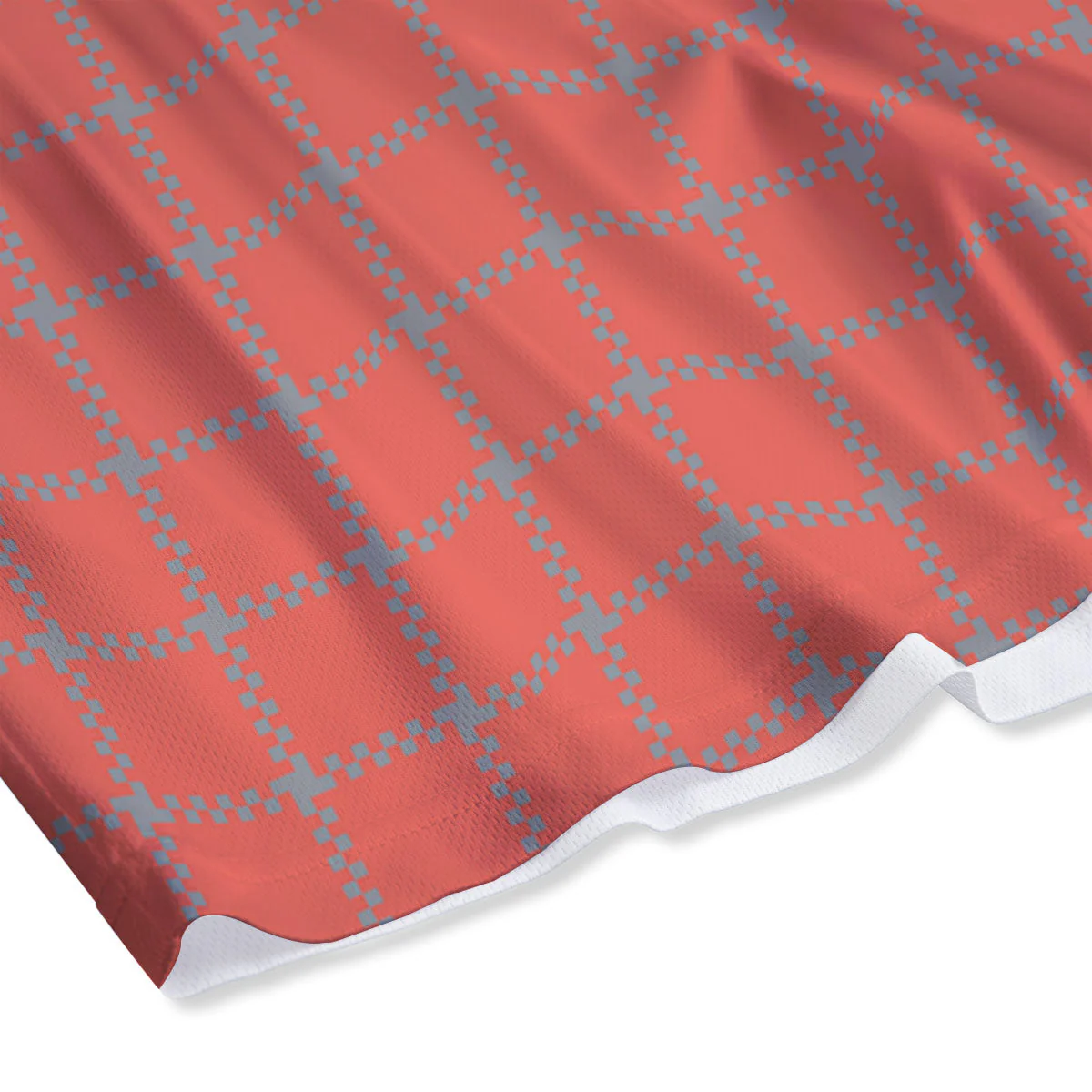 Red Pastel And Grey Tattersall Print Mesh Shorts - Image 4