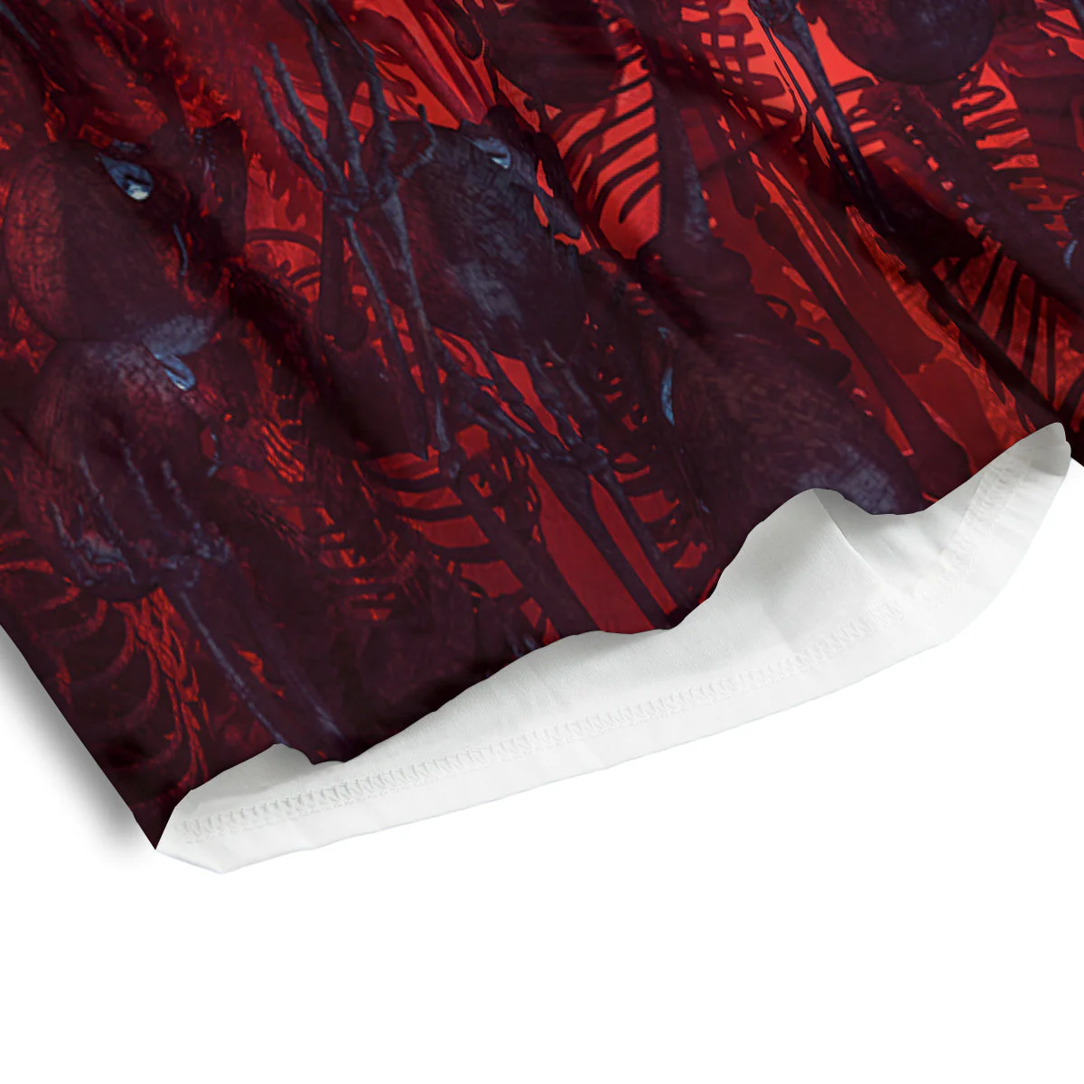 Red Robot And Skeleton Troop Print Men's Athletic Shorts - Image 4