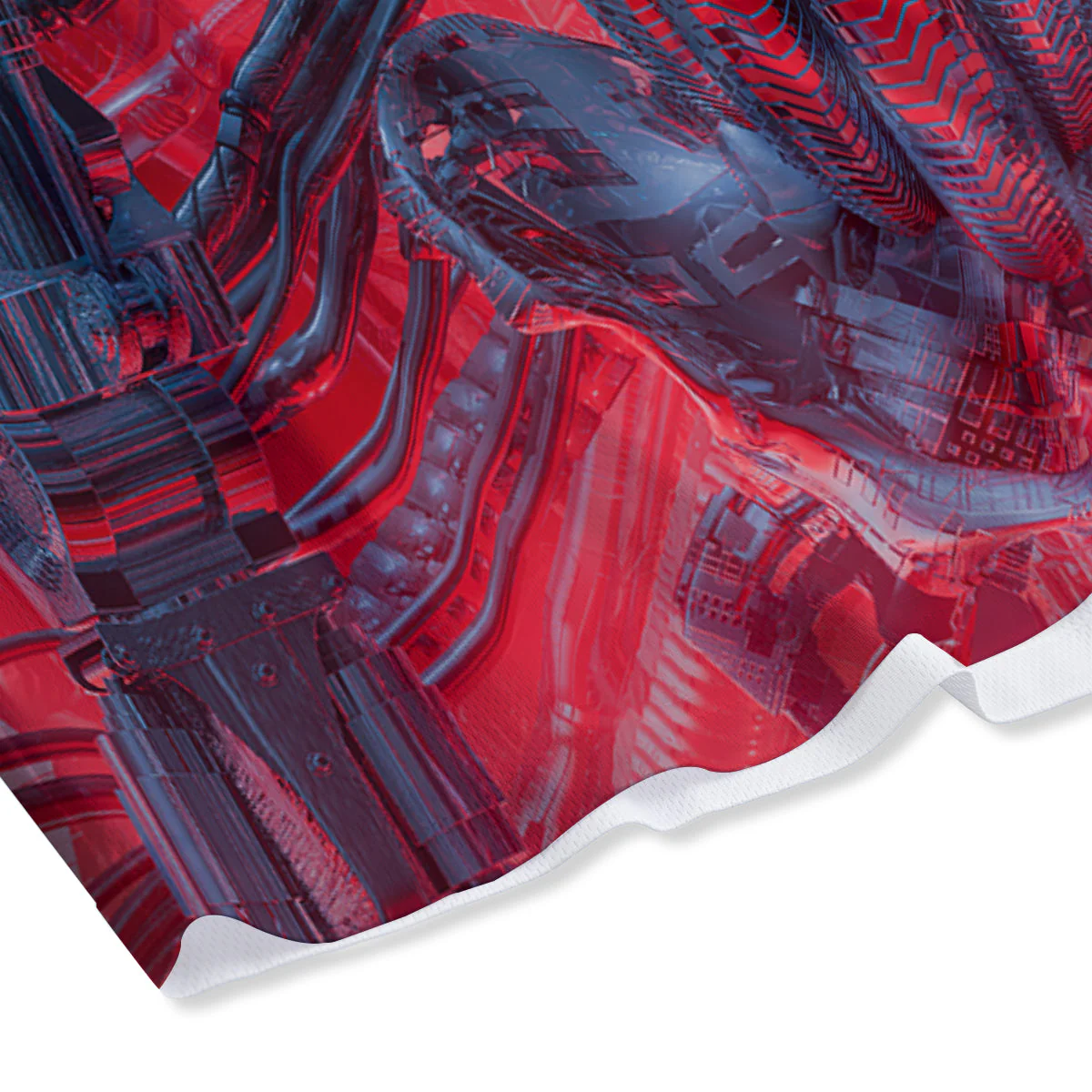 Red Robot Cyberpunk Print Mesh Shorts - Image 4