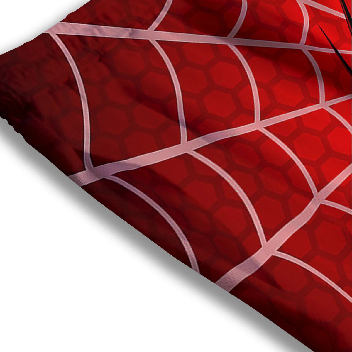 Red Spider Web Cobweb trap Print Mesh Shorts - Image 3