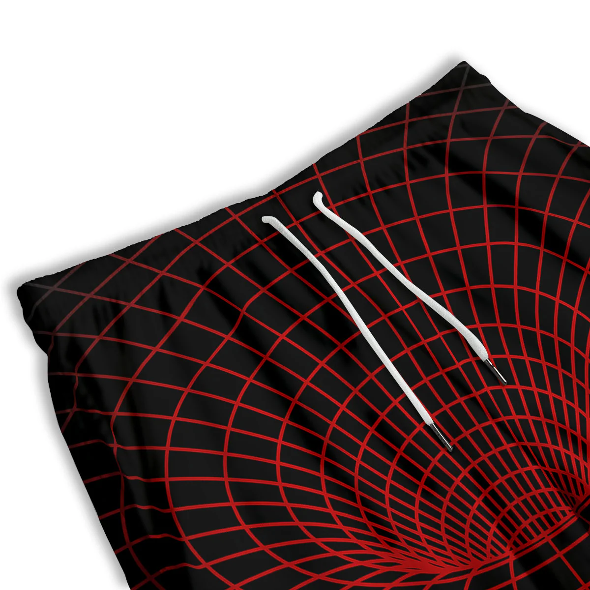 Red Techno Funnel Print Men's Athletic Shorts - Image 3