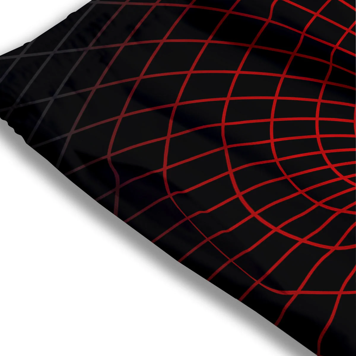 Red Techno Funnel Print Mesh Shorts - Image 3