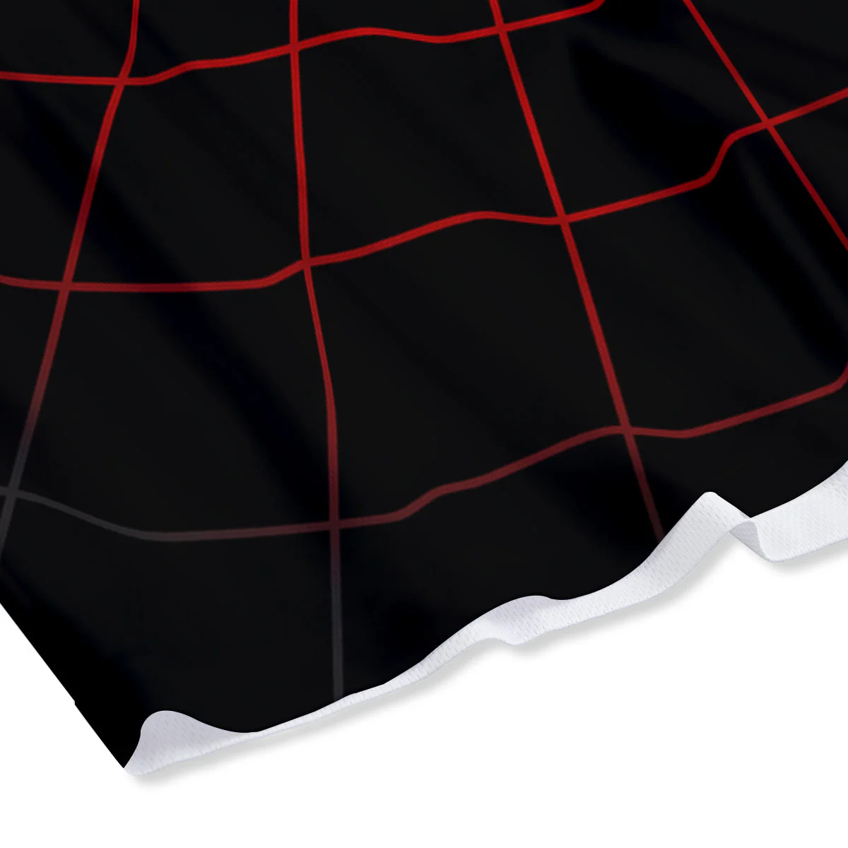 Red Techno Funnel Print Mesh Shorts - Image 4