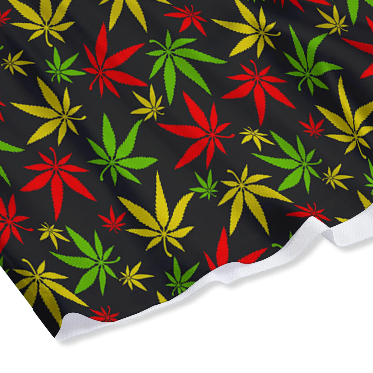 Reggae Hemp Leaf Print Pattern Mesh Shorts - Image 4