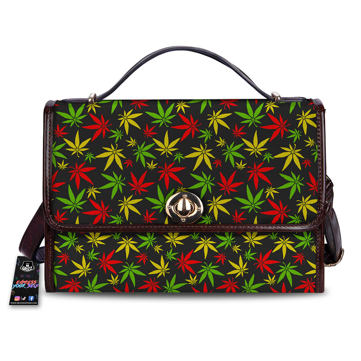 Reggae Hemp Leaf Print Pattern Women's Satchel Bag