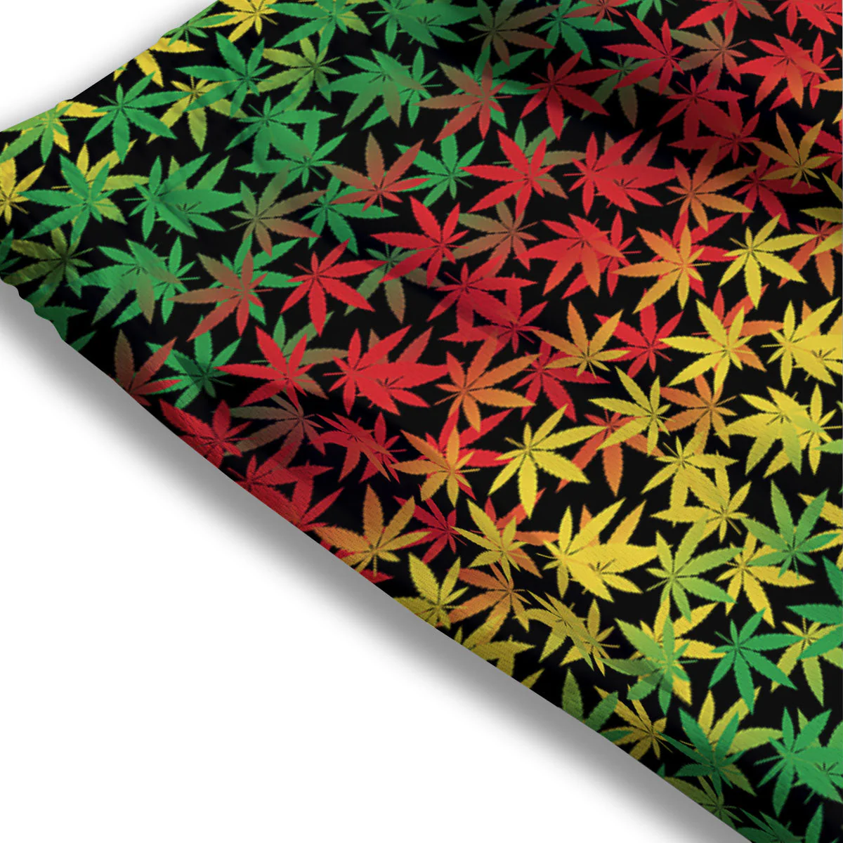 Reggae Hemp Leaves Print Pattern Mesh Shorts - Image 3