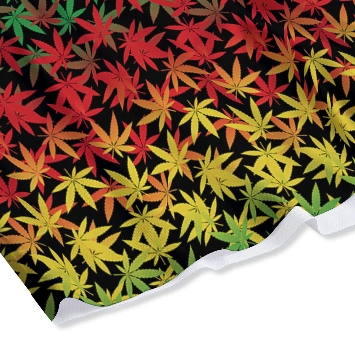 Reggae Hemp Leaves Print Pattern Mesh Shorts - Image 4