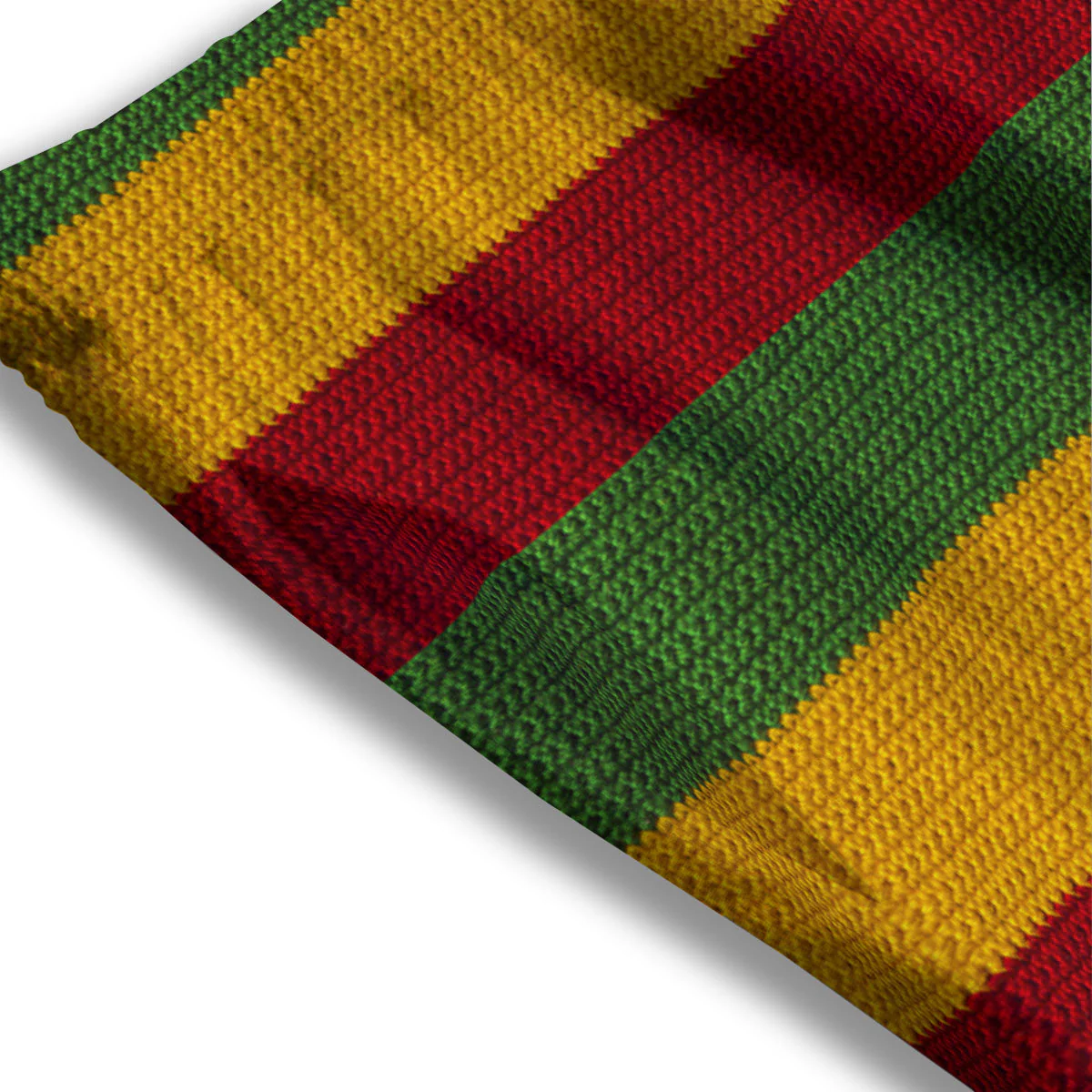 Reggae Knitted Print Pattern Mesh Shorts - Image 3