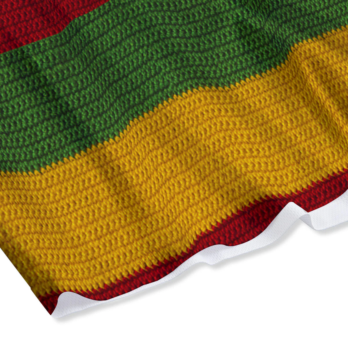 Reggae Knitted Print Pattern Mesh Shorts - Image 4