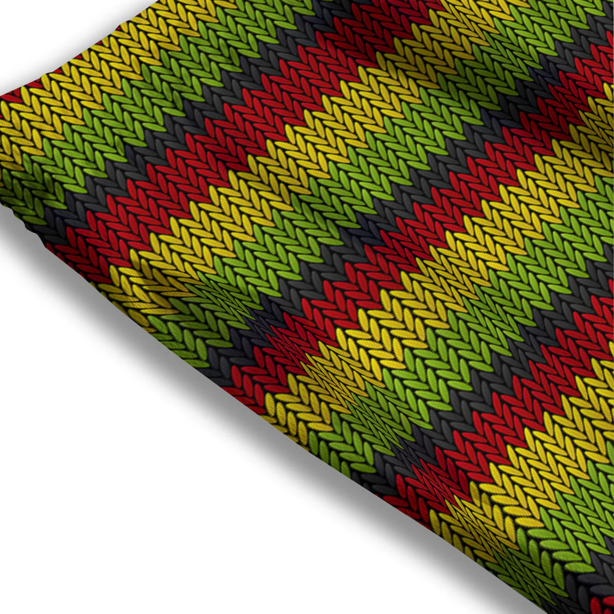 Reggae Knitted Style Print Pattern Mesh Shorts - Image 3