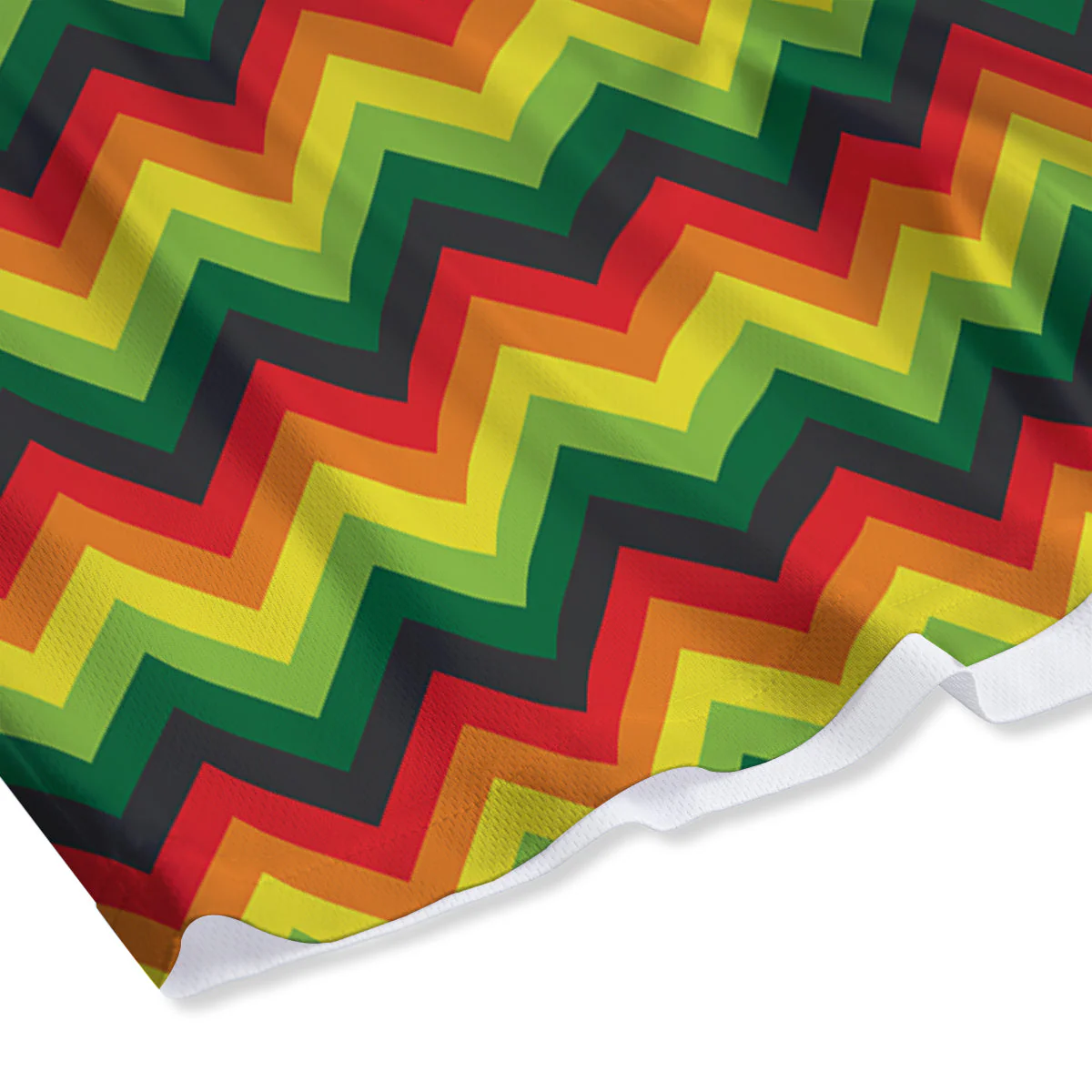 Reggae Zig Zag Print Pattern Mesh Shorts - Image 4