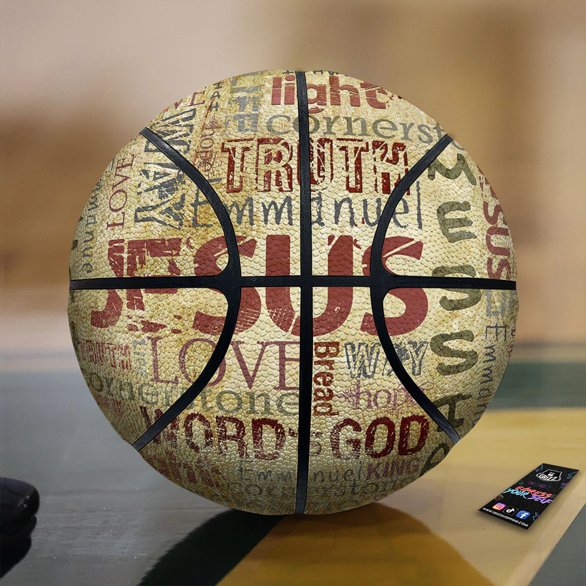 Religious Of God Word Print Basketball