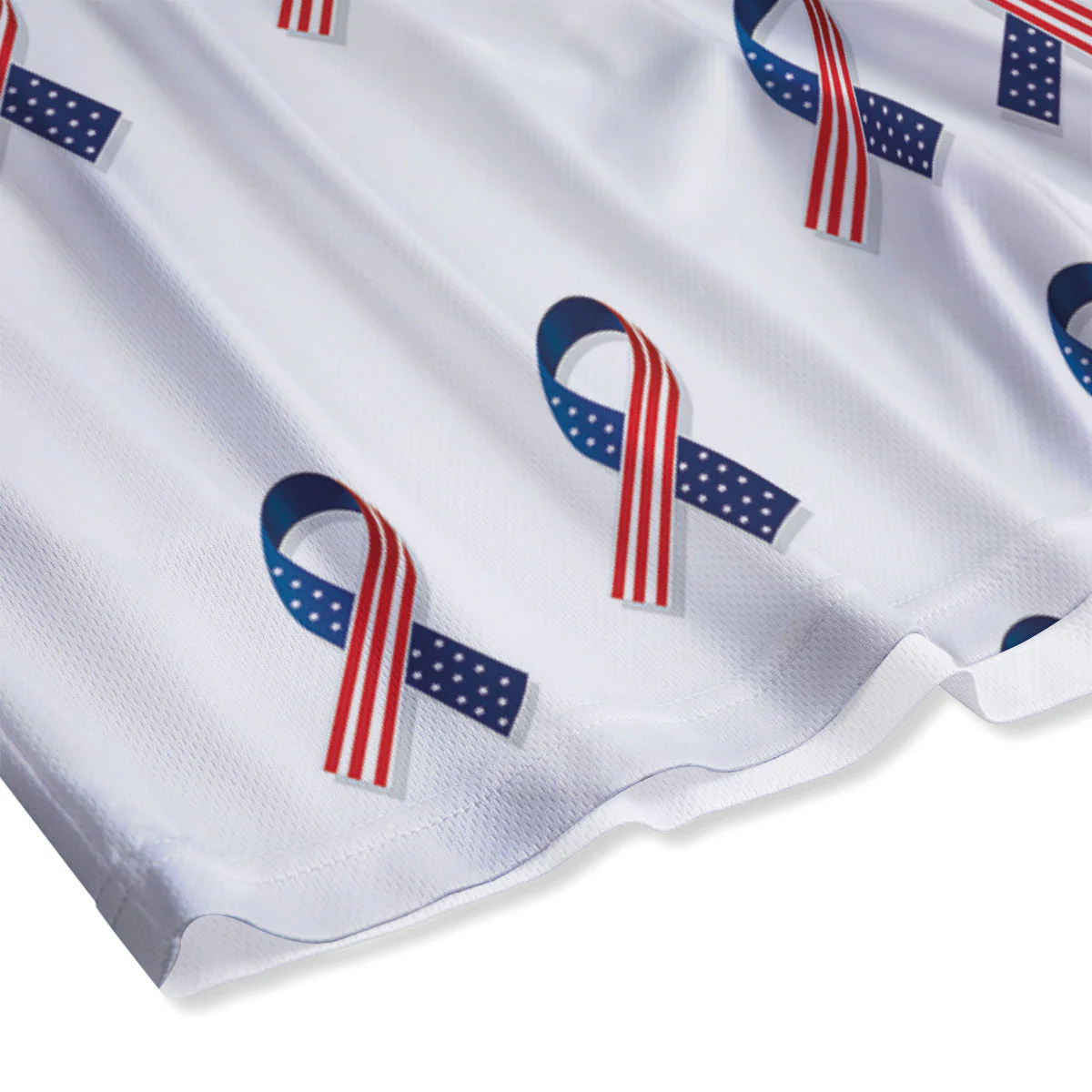 Ribbon American Flag Print Pattern Mesh Shorts - Image 4