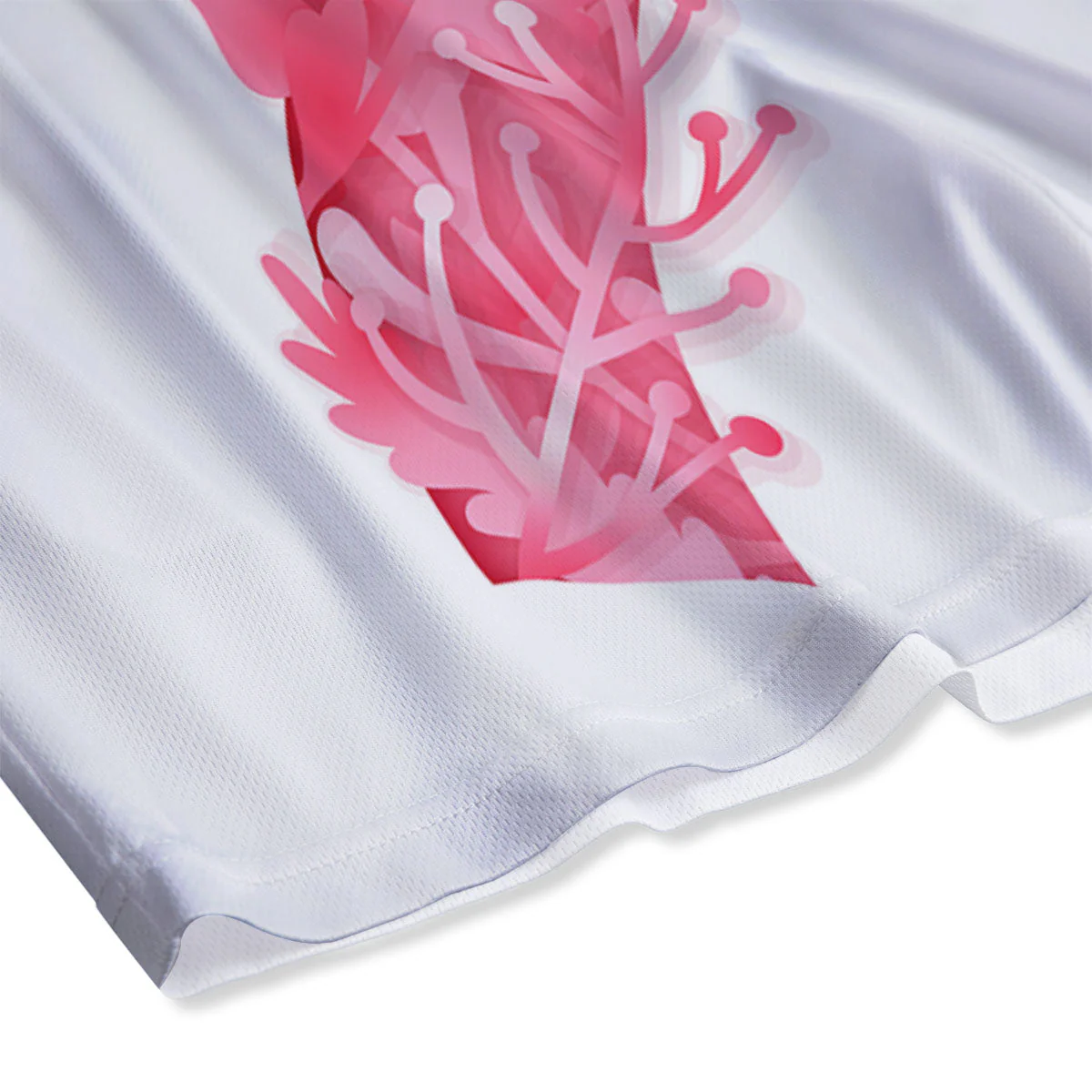 Ribbon Flower Pink Breast Cancer Print Mesh Shorts - Image 4