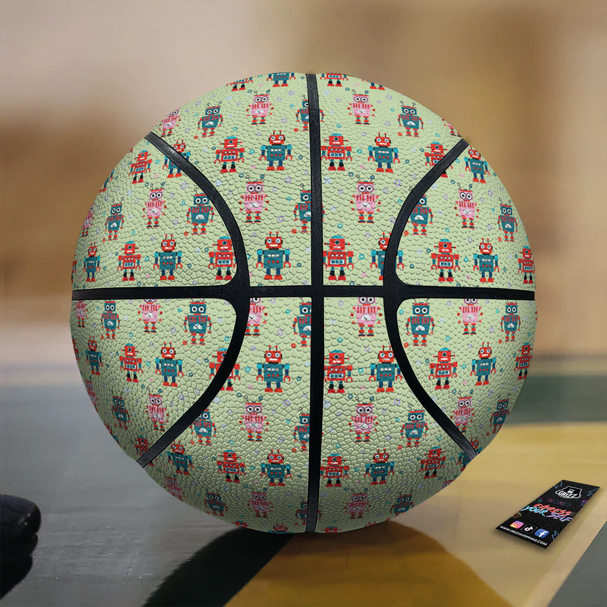 Robot Colorful Print Pattern Basketball