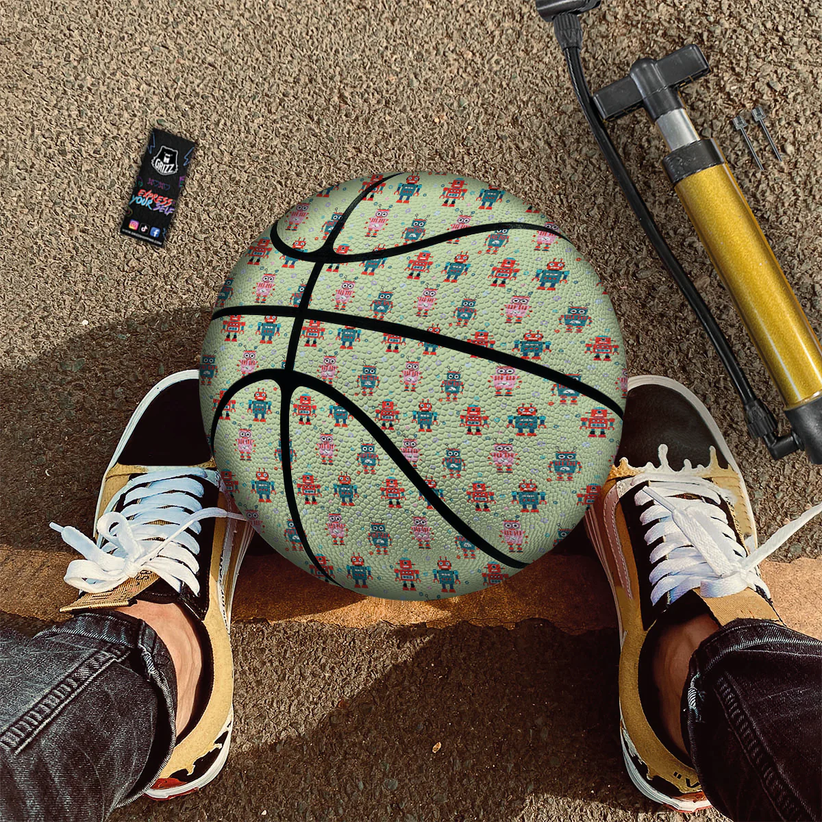 Robot Colorful Print Pattern Basketball - Image 2