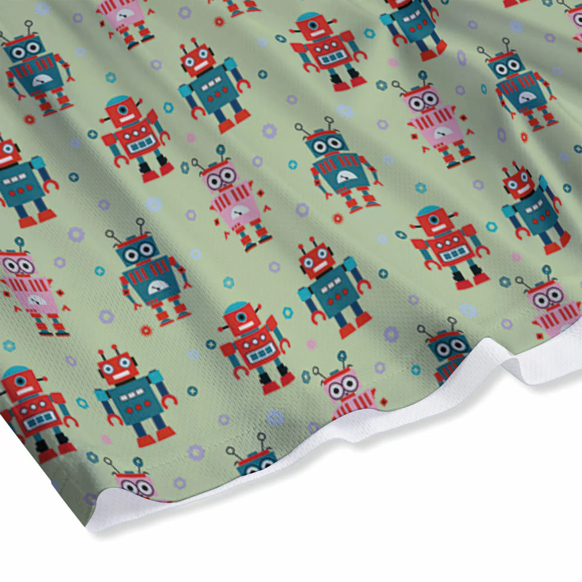 Robot Colorful Print Pattern Mesh Shorts - Image 4