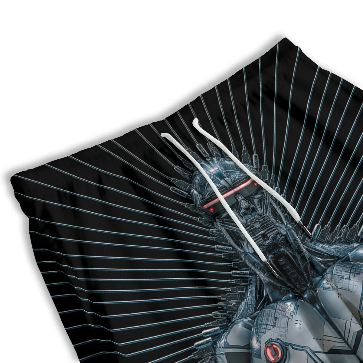 Robot Connection Print Men's Athletic Shorts - Image 3