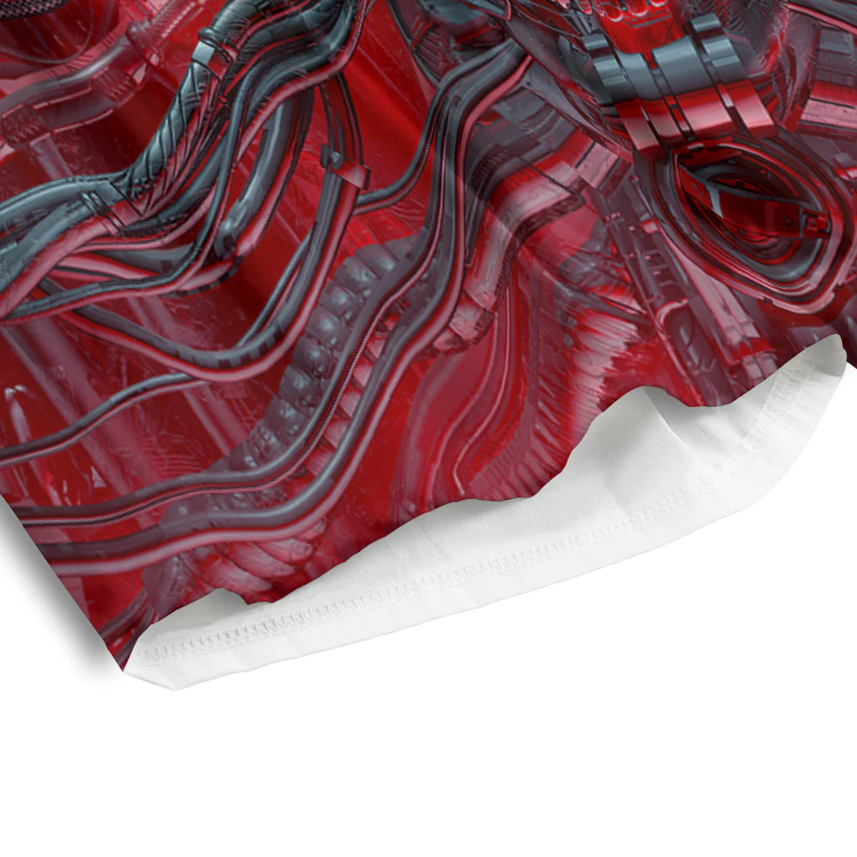 Robotic Skull Print Men's Athletic Shorts - Image 4