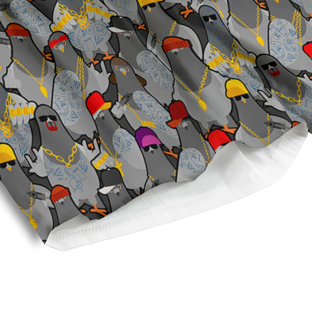 Rock Drove Gangster Print Pattern Men's Athletic Shorts - Image 4