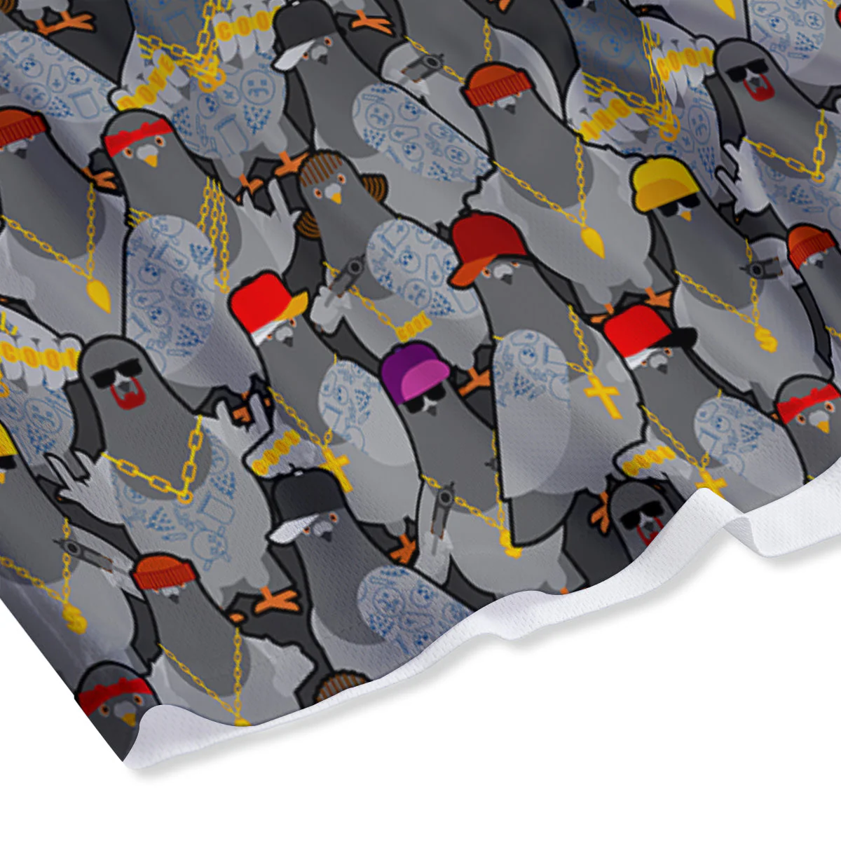 Rock Drove Gangster Print Pattern Mesh Shorts - Image 4