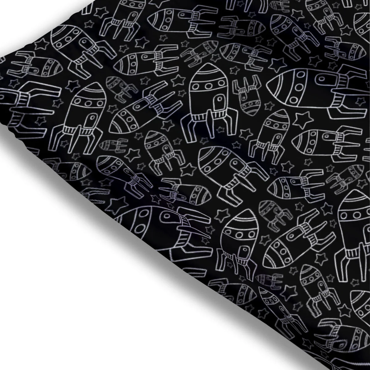 Rocket White And Black Print Pattern Mesh Shorts - Image 3