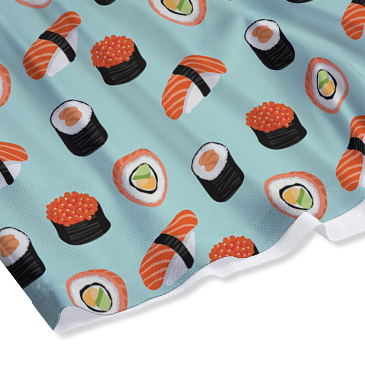 Rolls And Japanese Sushi Print Pattern Mesh Shorts - Image 4