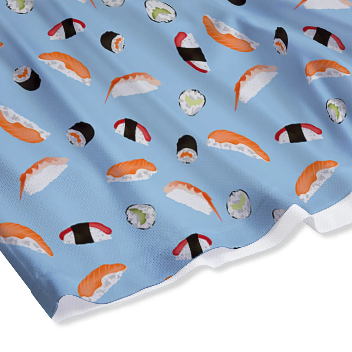 Rolls And Sushi Colorful Print Pattern Mesh Shorts - Image 4