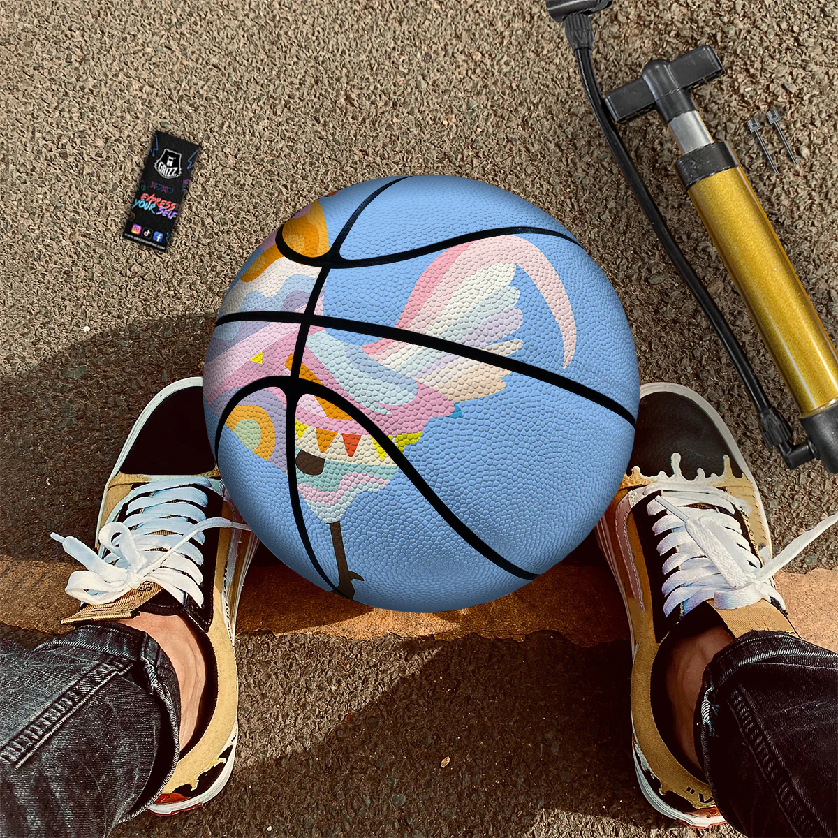 Rooster Colorful Print Basketball - Image 2