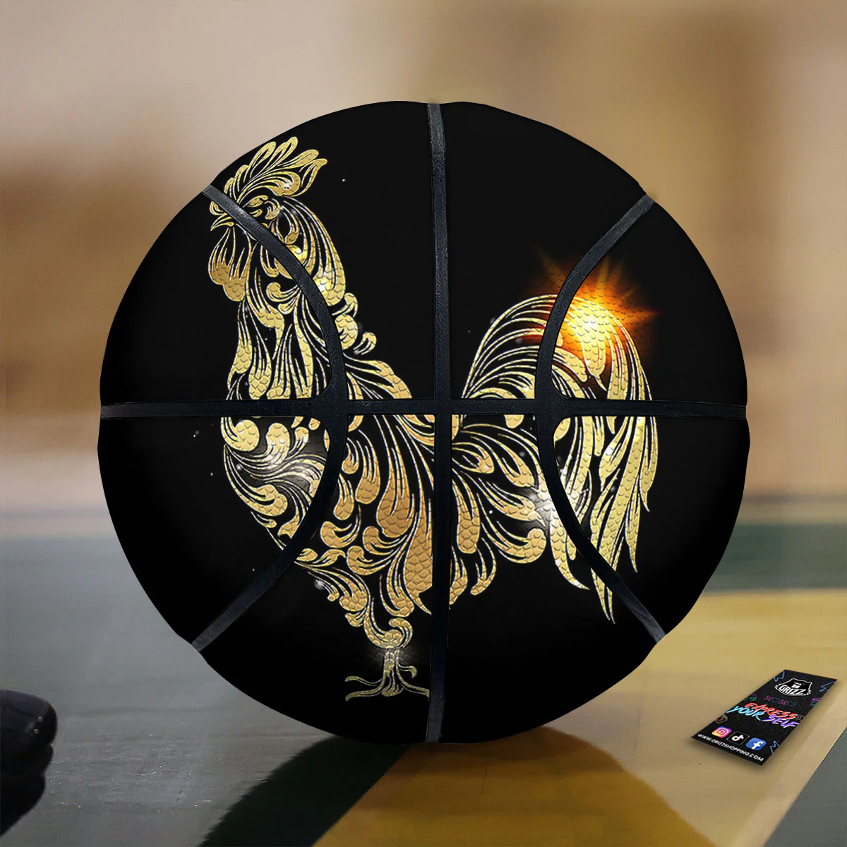 Rooster Golden Print Basketball