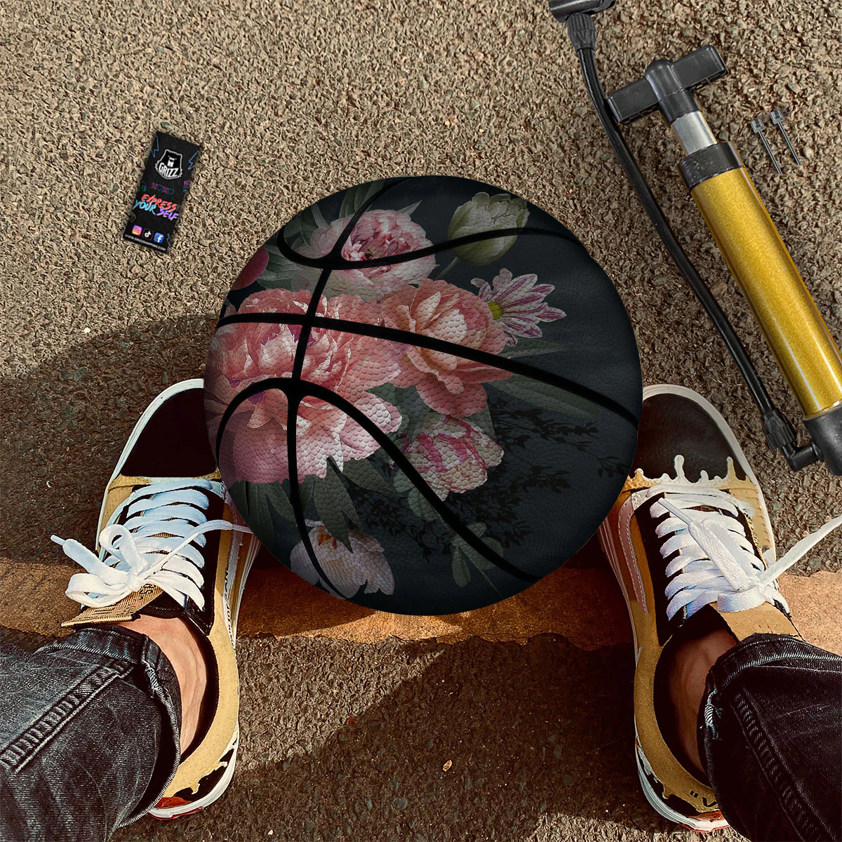 Rose And Peony Print Basketball - Image 2