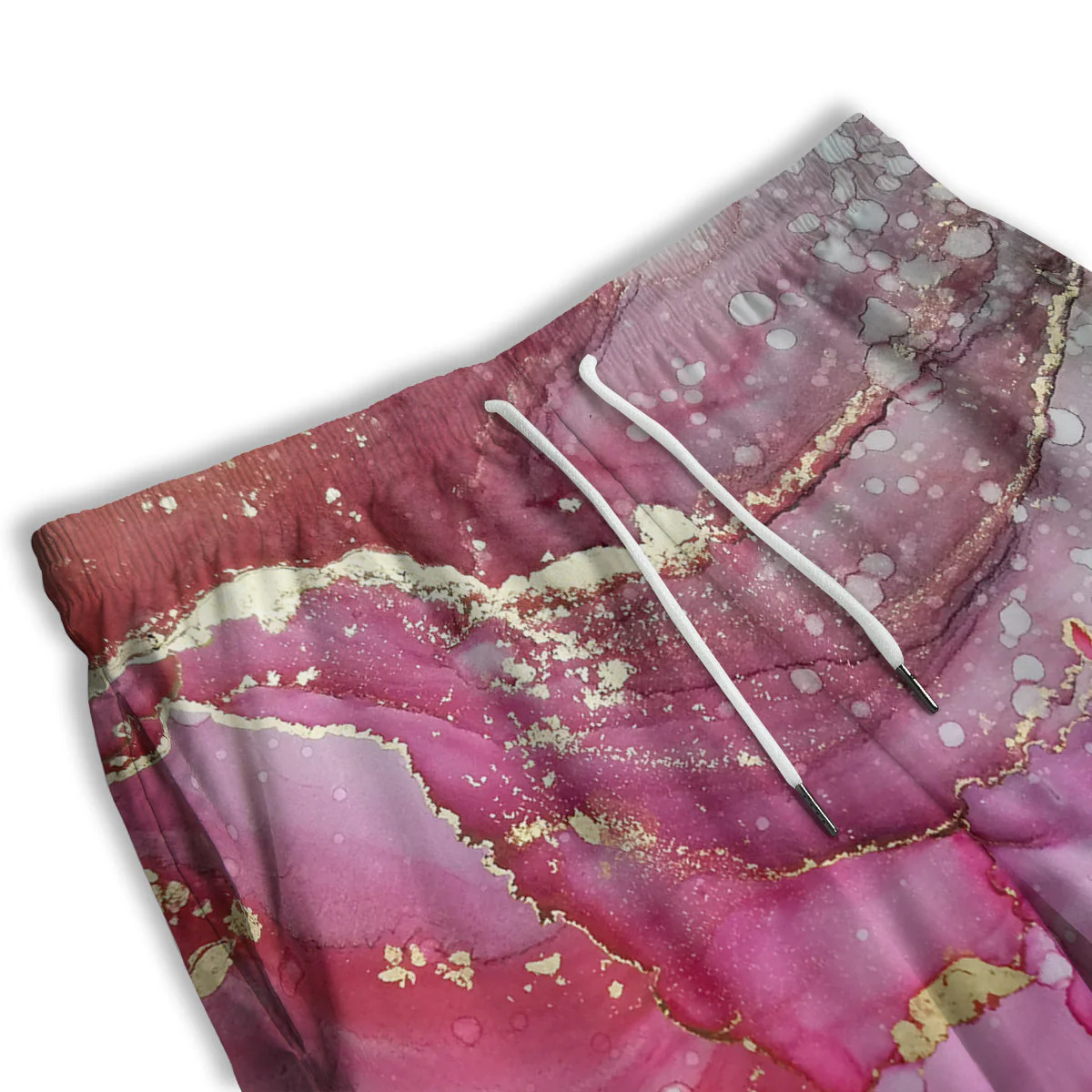 Rose Gold Marble Print Men's Athletic Shorts - Image 3