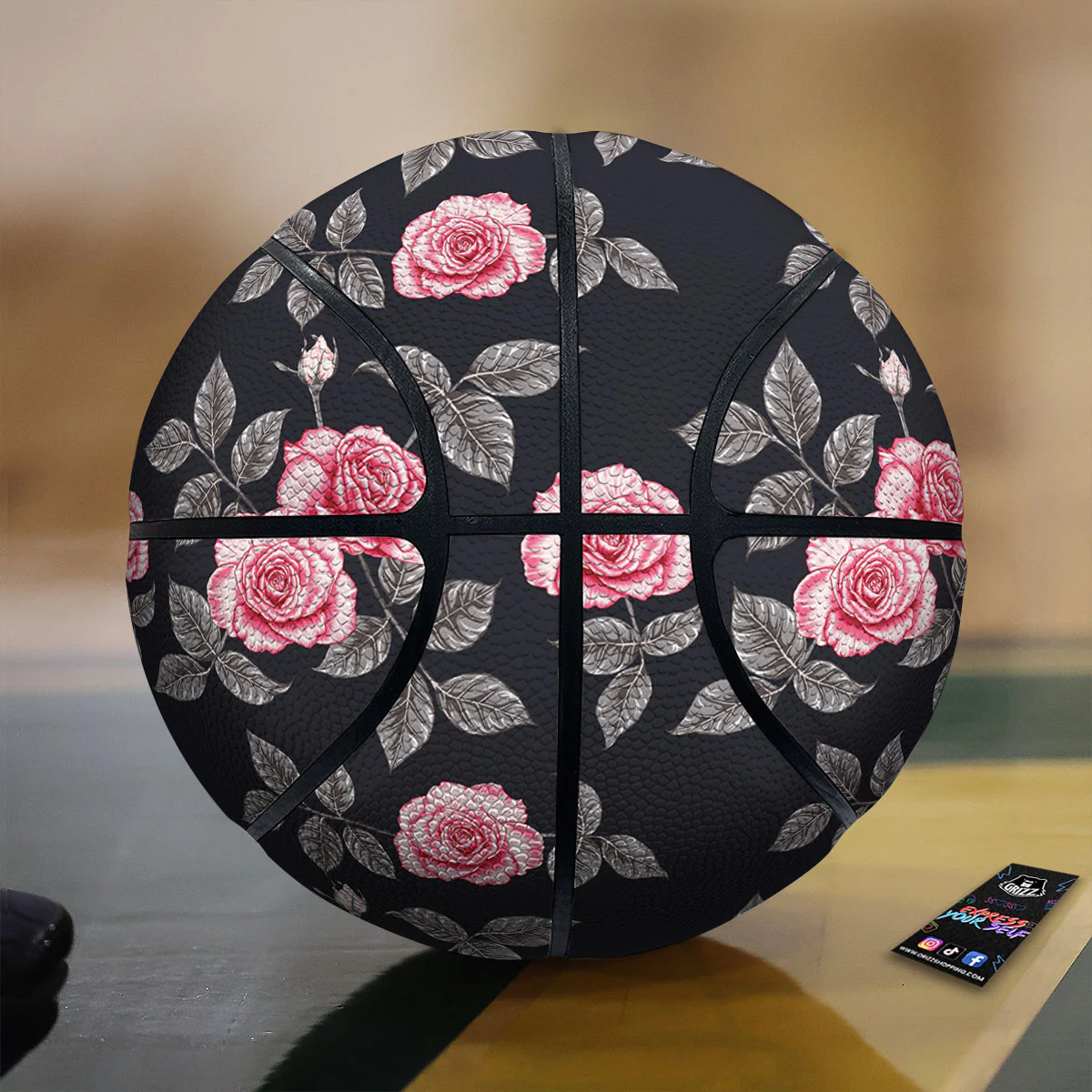 Rose Pink Print Pattern Basketball