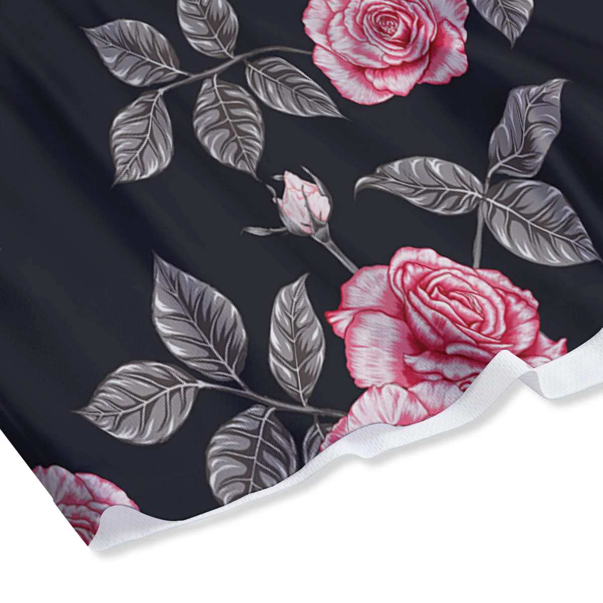 Rose Pink Print Pattern Mesh Shorts - Image 4