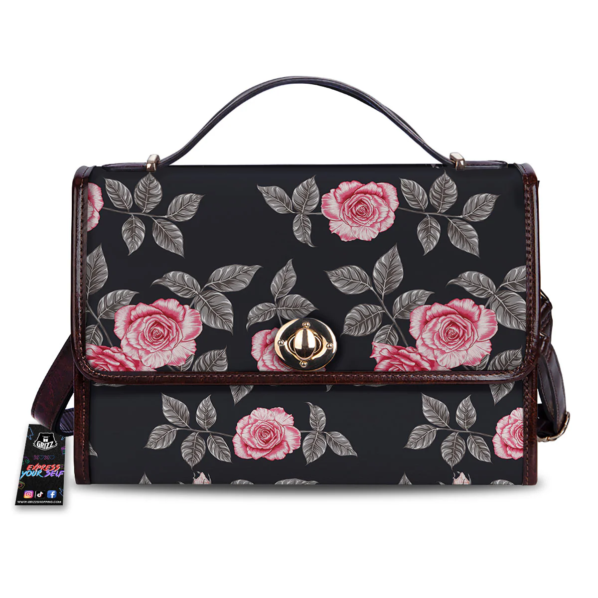 Rose Pink Print Pattern Women's Satchel Bag
