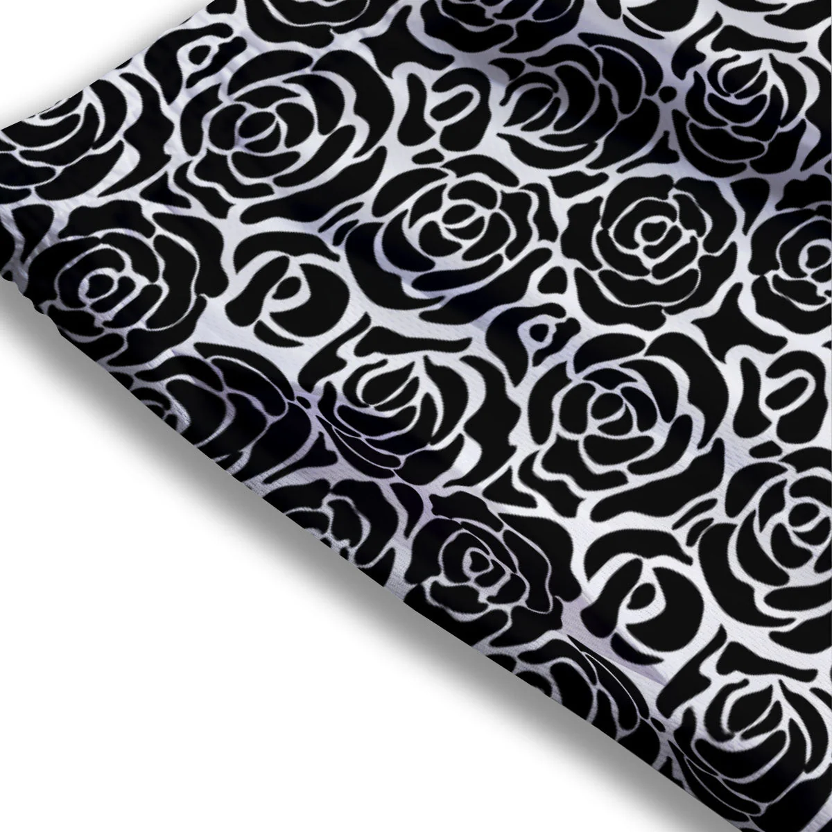 Rose Print Monochrome Pattern Mesh Shorts - Image 3