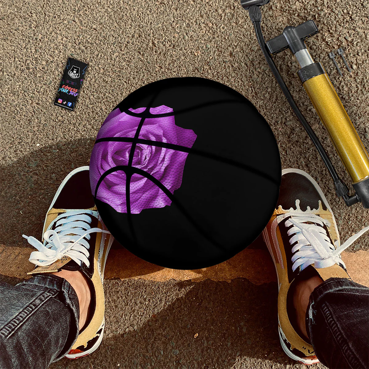 Rose Purple Dark Print Basketball - Image 2