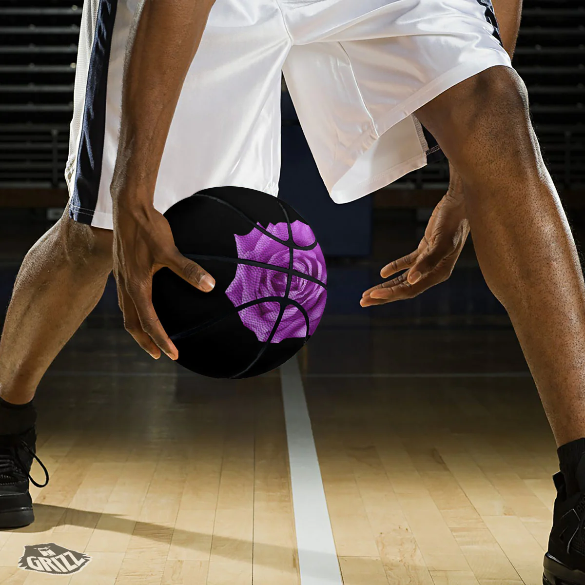Rose Purple Dark Print Basketball - Image 3
