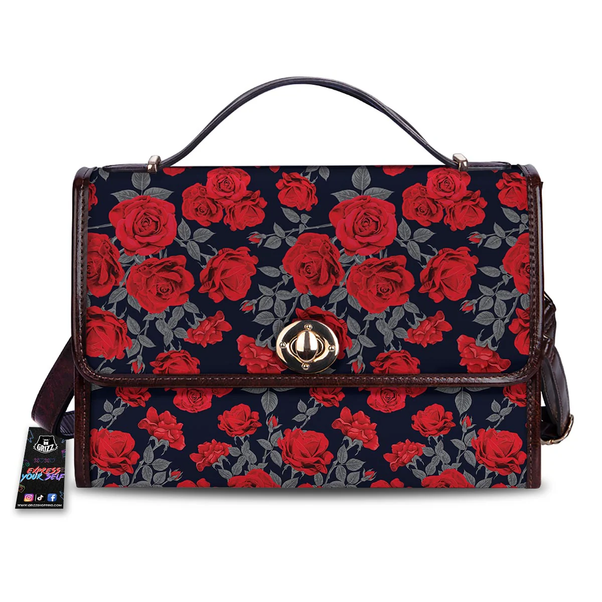 Rose Red Print Pattern Women's Satchel Bag