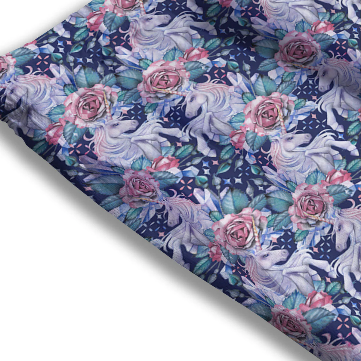 Rose Unicorn Blue Fairy Print Pattern Mesh Shorts - Image 3