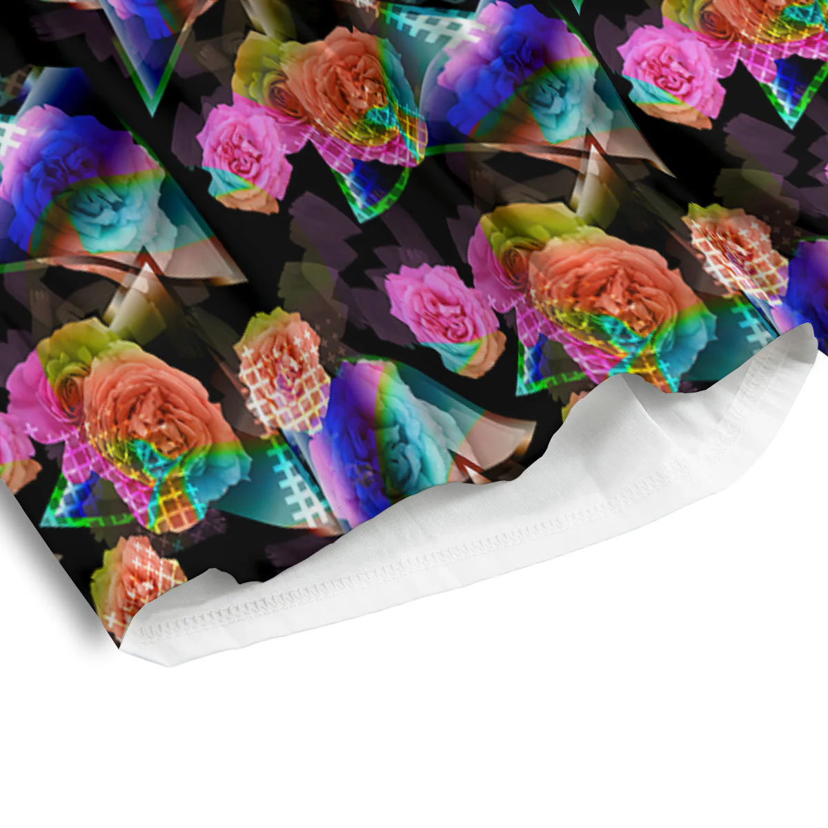 Roses Colorful Gradient Triangle Print Pattern Men's Athletic Shorts - Image 4
