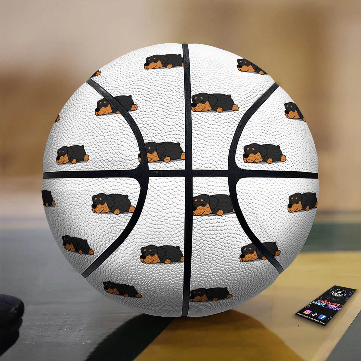 Rottweiler Sleeping Print Pattern Basketball