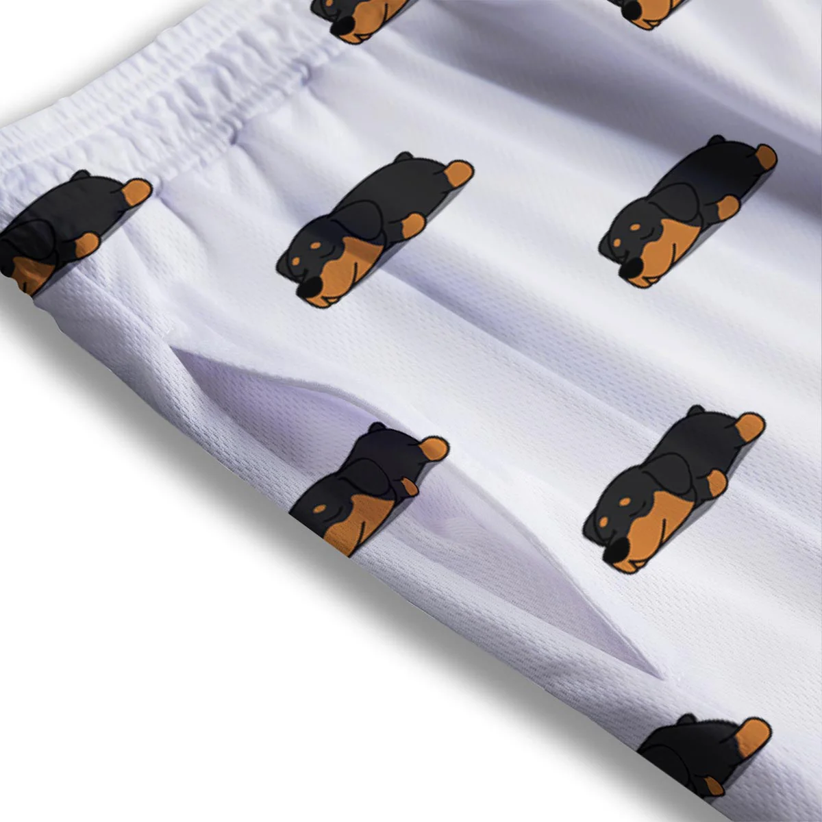 Rottweiler Sleeping Print Pattern Mesh Shorts - Image 3
