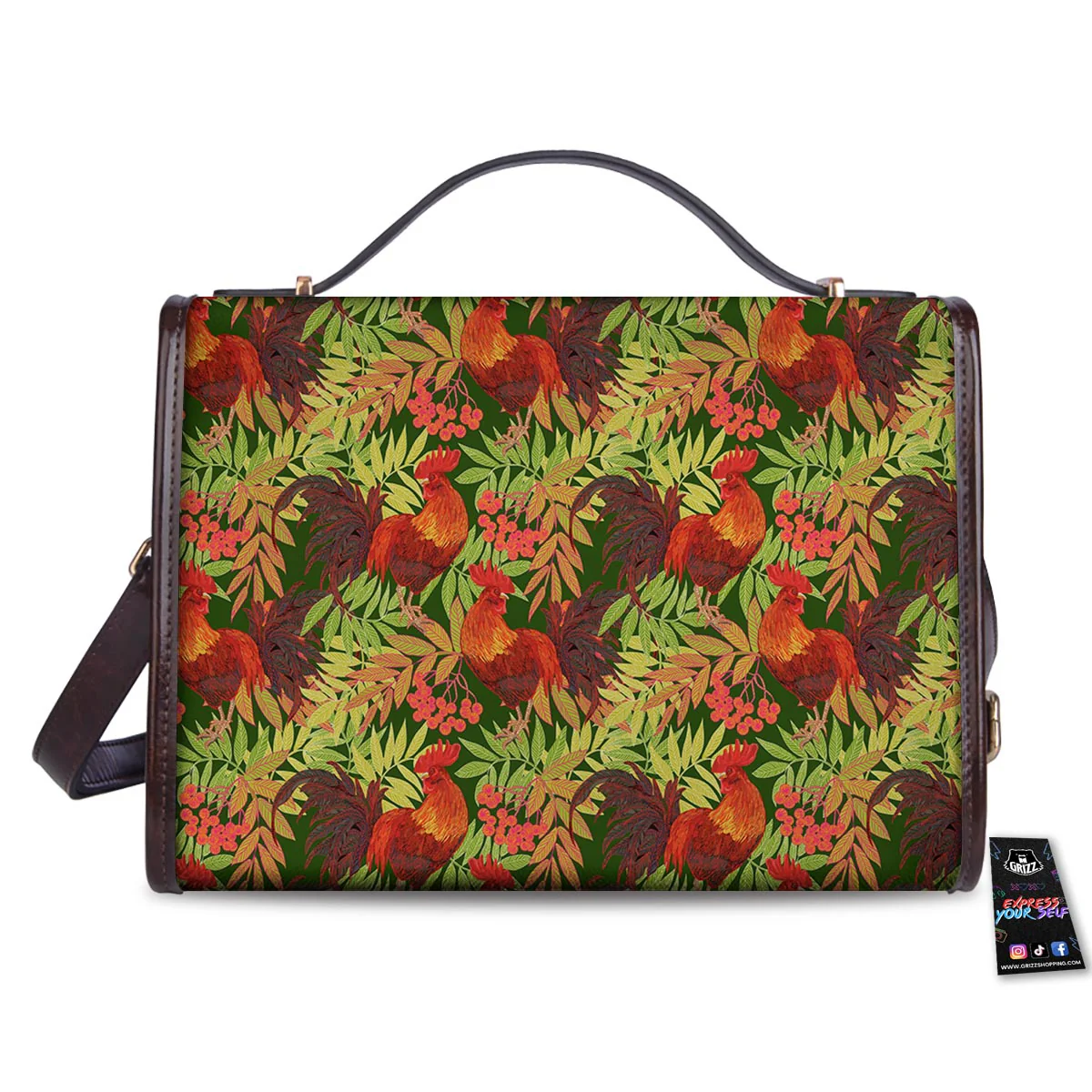 Rowan And Rooster Print Pattern Women's Satchel Bag - Image 2