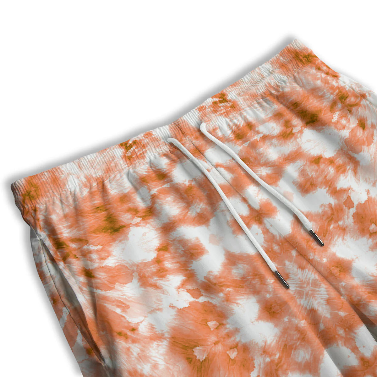Rusty Tie Dye Orange Watercolor Print Men's Athletic Shorts - Image 3