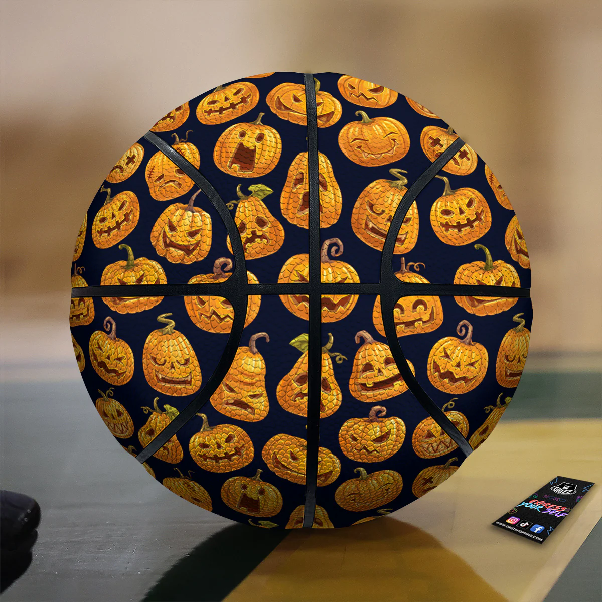 Sacry Halloween Pumpkins Print Pattern Basketball